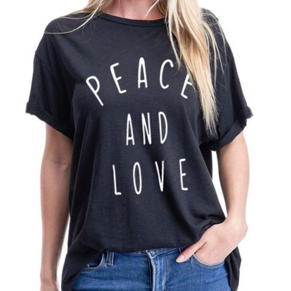 NEW Peace and love oversized tee shirt soft - Picture 3 of 3
